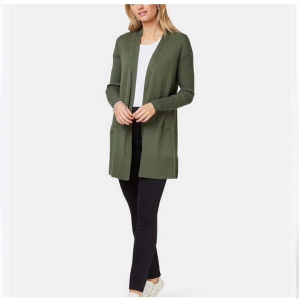 Gloria Vanderbilt Cozy Neutral Cardigan XL Olive Green - Picture 1 of 7